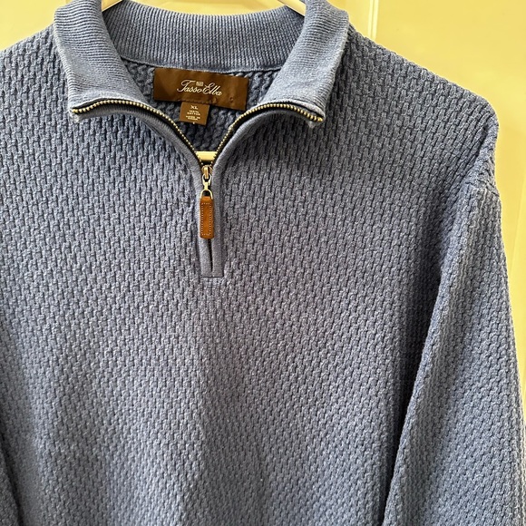 Vintage 💎 90s Tasso Elba quarter zip sweater pullover - Picture 2 of 5